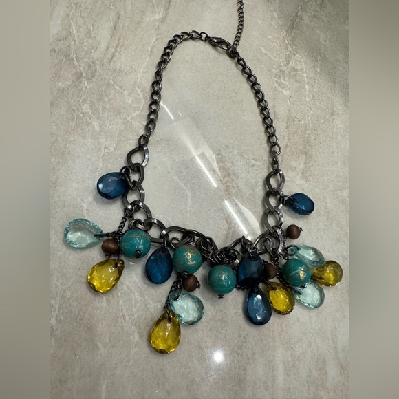 other Jewelry - Blue and gold statement necklace #statementjewellery